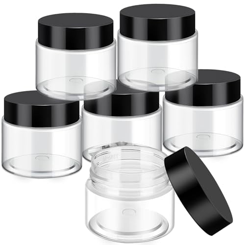 6 Pack 32 oz Plastic Jars Containers with Lids Wide (6 Count)