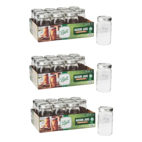 Wide Mouth Glass Mason Jars with Lids and Bands (Quart / 32 Ounce (Pack of 36))