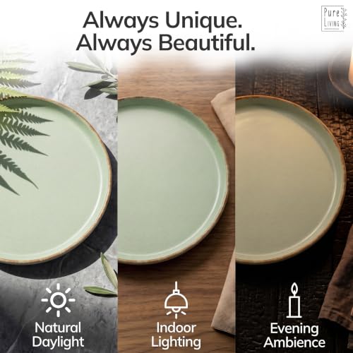 24 Piece Stoneware Dinnerware Set for 6 (Rustic / Green / Set for 6 (24pcs))