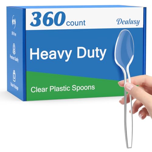360 Count Clear Plastic Spoons Disposable (Clear)