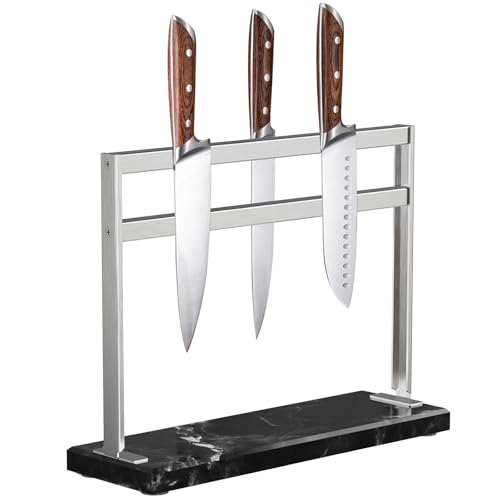 Magnetic Knife Block with Marble Base (Black / No Shield)