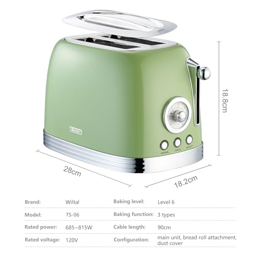 Retro Green 2‑Slice Bread Toaster