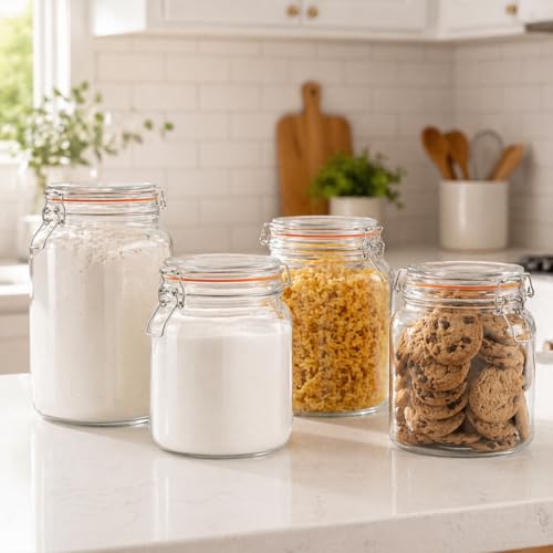 Half Gallon Glass Large Mason Jars with Airtight Lid (1/2 Gallon)