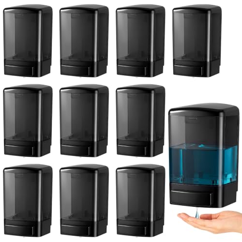 10 Pcs Wall Mounted Soap Dispenser (All Black / 33.8 oz 1000 ml)