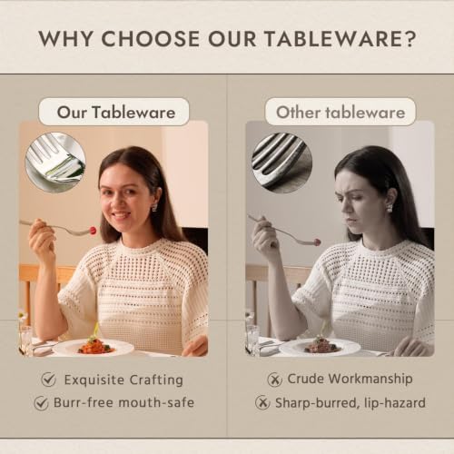 48 Piece Silverware Set for 8 with Steak Knives (Silver / 48-Piece)
