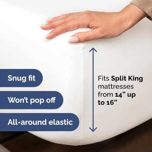 Flex Top Split Head King 4 Piece Sheet Set (02 - Antique White / Split Head/Flex Top)