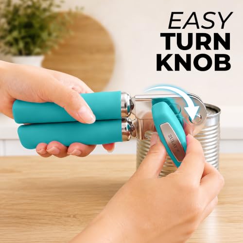 Stainless Steel Swing Open Manual Can Opener Comfortable Grip (Dusty Blue / Swing Open)