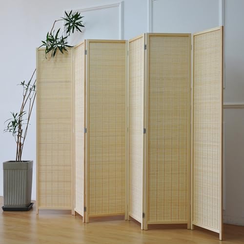 6 Panel Bamboo Room Divider (Beige / 6 Panel)