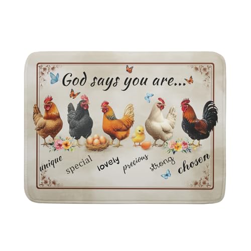 Farmhouse Rooster Dish Drying Mat (Farmhouse Rooster-Brown / 24" x 18")