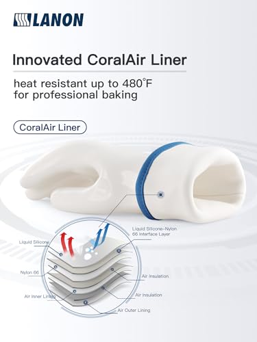 LANON Liquid Silicone Oven Mitts (White Regular / M/8)