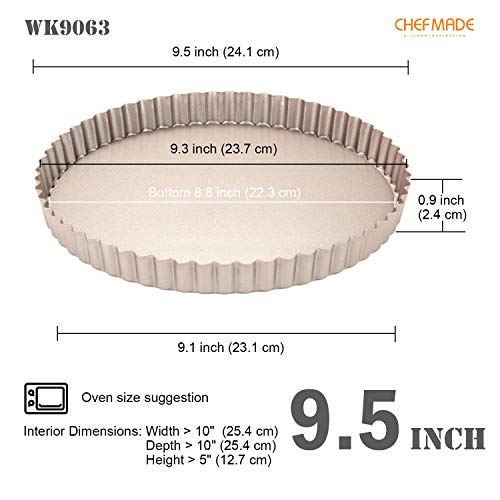 9.5 Inch Round Tart Pan with Removable Loose Bottom (9.5" with Removable Bottom)