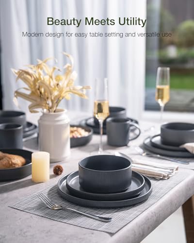Star Plates and Bowls Sets (Matte Dark Charcoal)