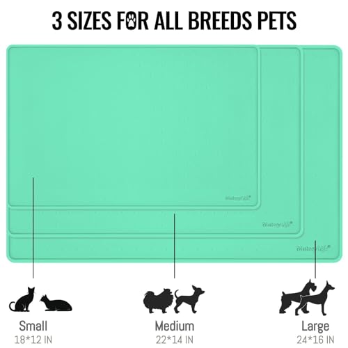Dog & Cat Food Mat (Green / 22''×14'')