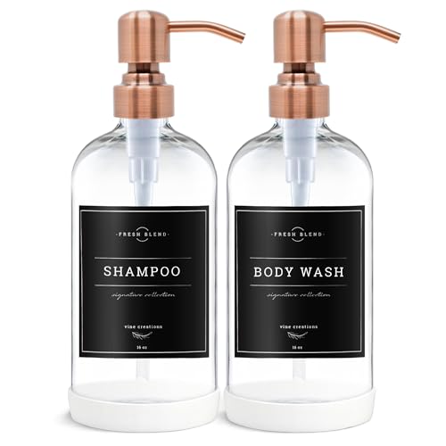 Clear Glass Soap Dispenser (Clear Bottle / Copper Pump)