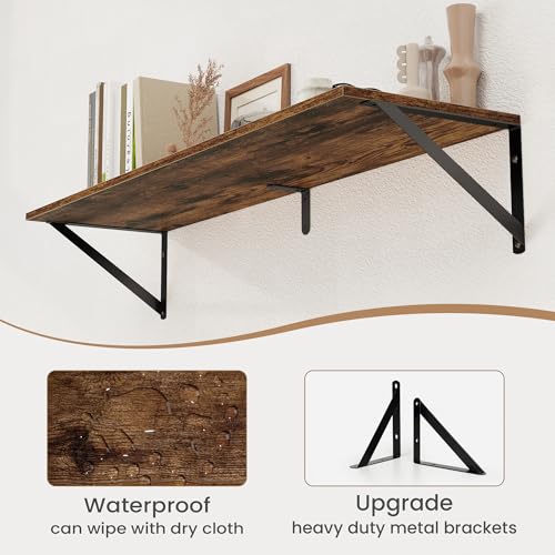 Deep Floating Shelves for Wall (Rustic Brown / 36 Inch)