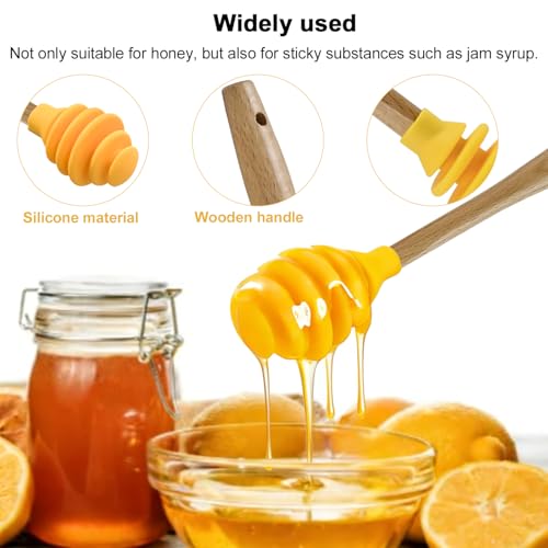 3 Pack Silicone Honey Dipper Sticks (Yellow)