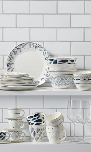 897387 Blue Bay 12 (12-Piece Dinnerware Set (Bowls), Ikat)