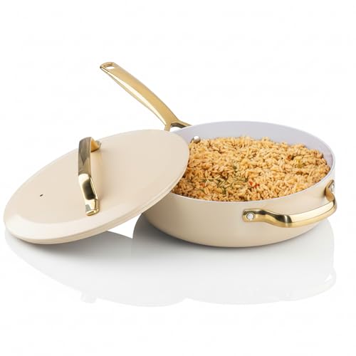 4Qt Saute Pan with Lid (Cream White / 4 Qt)