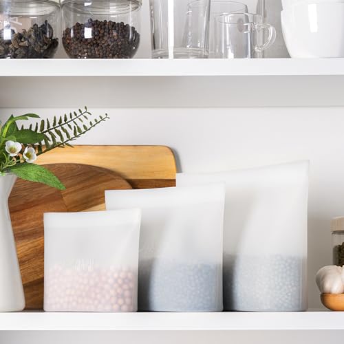 Reusable 100% Silicone Food Storage Bags (3 Size Set)