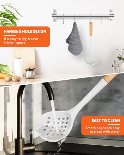Silicone Kitchen Ladle Strainer (White)