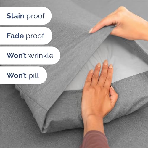 King Size 4 Piece Sheet Set (40 - Heathered Grey / King)
