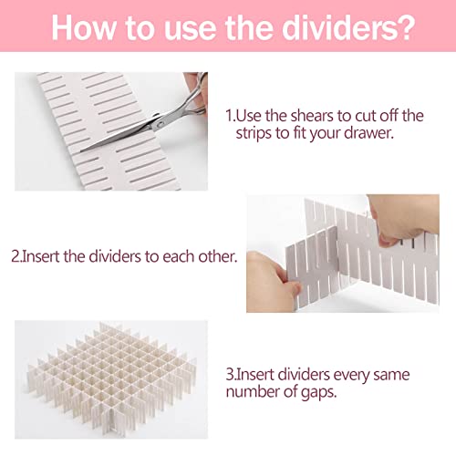 40Pcs Grid Drawer Dividers (White)