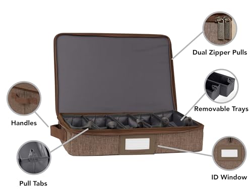 Flatware Storage Box with Removable Trays (Brown Heather / 15W x 11D x 3H)
