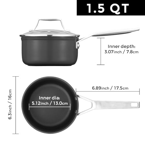1.5 Quart Saucepan with lid (1.5 Quarts)