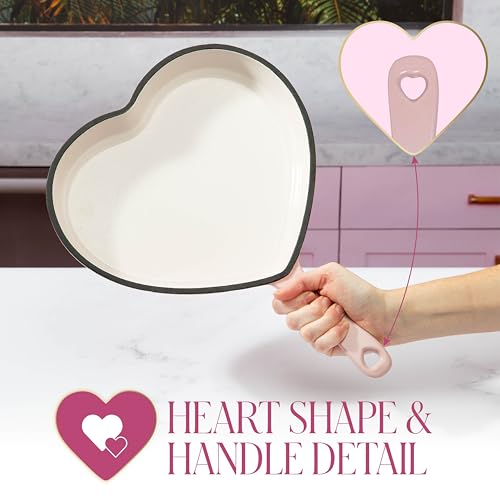 Enameled Cast Iron Heart Skillet Pan (10-Inch Skillet / Pink)