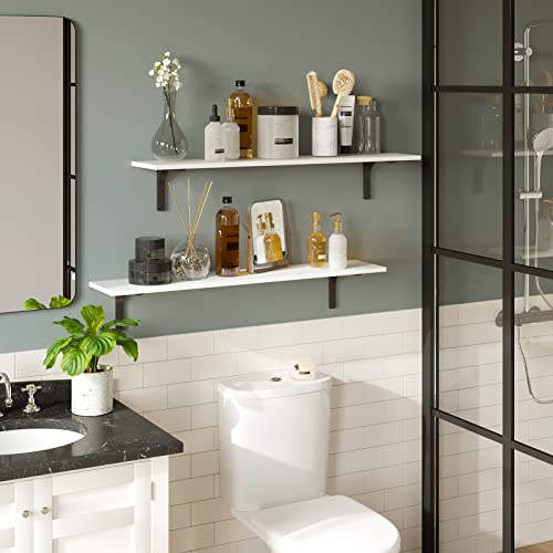 Long Wall Shelves (White / 39.4 Inch)