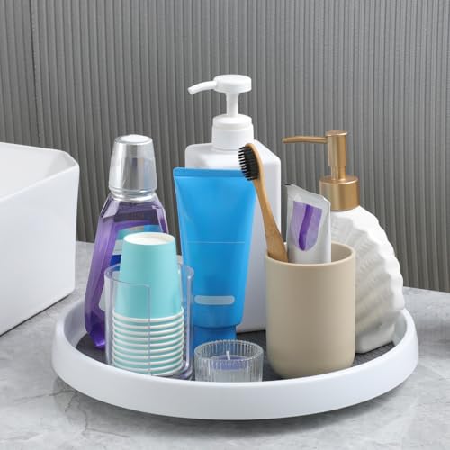 12-Inch Non-Skid Turntable Lazy Susan Organizer [4 Pack] - Spinning Rack for Cabinet Table Top, Pantry Organization Storage, Kitchen, Fridge, Vanity, Countertop, Under Sink Organizing, Spice Spinner (4 Pack - 12 Inch)