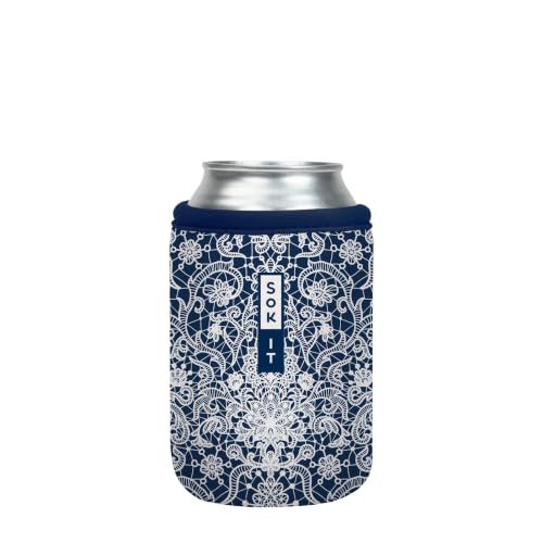 CanSok Sleeve for Beer & Soda Insulated Neoprene Cover (Royal Lace / 12oz Can Sleeve)