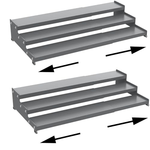Expandable Carbon Steel Spice Rack Organizer for Pantry (2 Count)