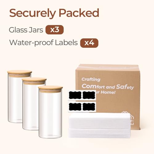 Glass Storage Containers with Lids 1.5 Qt (1.5 Qt x 3)