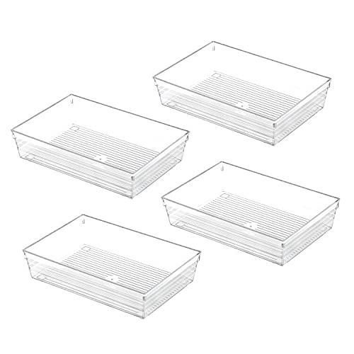 Clear Plastic Drawer Organizer Tray for Vanity Cabinet (9 in x 6 in x 2 in)