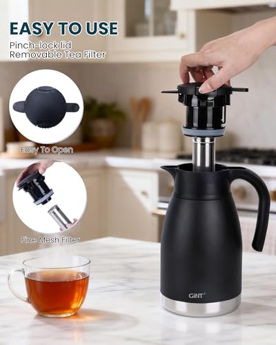 51oz Thermal Coffee Carafe with Infuser (Dark Black / 50.7 Ounces)