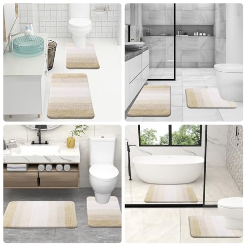Luxury Toilet Rugs U (24" X 20" Contour Rug / Light Beige)
