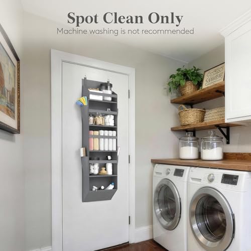 1 Pack Over the Door Organizer 5 Section Hanging Storage (Dark Gray / 5 section)