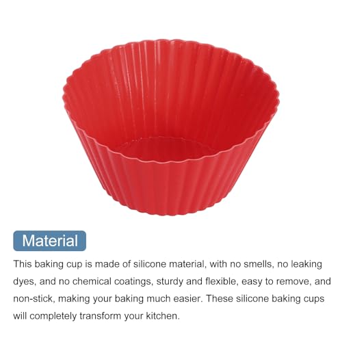 18Pcs Silicone Cupcake Liners (Red / 2")