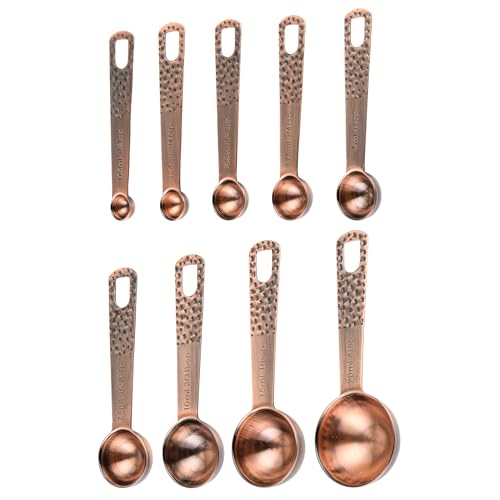 Copper Measuring Cups and Spoons Set 19 for Kitchen and Baking (21 Count)