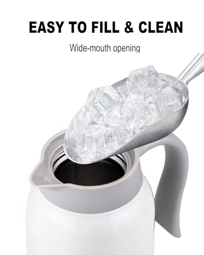 51 Oz Stainless Steel Thermal Coffee Carafe (White / 50.7 Ounces)