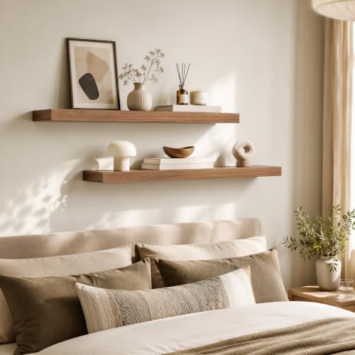 31.5" Floating Shelves for Wall (Walnut / 31.5 Inches)