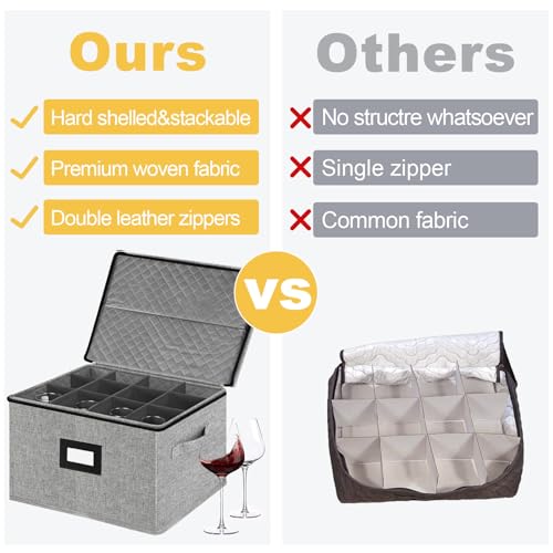 Stemware Storage Cases (Light grey stemware case)