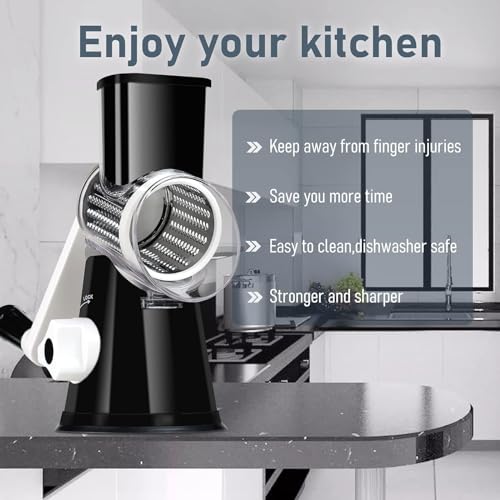 Rotary Cheese Grater Hand Crank Black