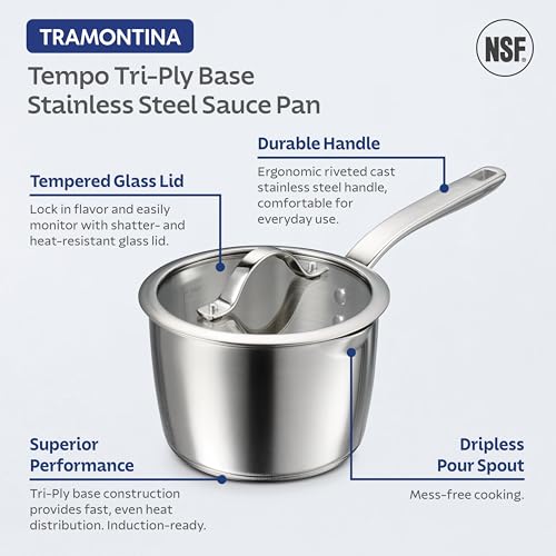 Tempo Tri Ply Base Stainless Steel 2 (Sauce Pan / 2 Quarts)