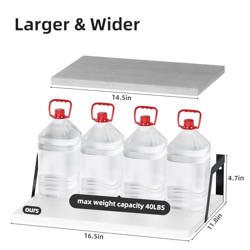 White Deep Floating Shelves (Washed White)