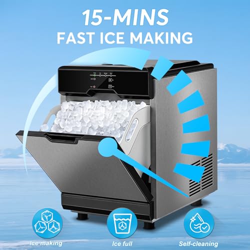 Nugget Ice Maker Countertop Dual Water Inlet Options (Nugget Ice Countertop-60LBS/24H)