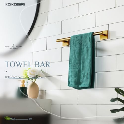 Hand Towel Bar Bathroom Towel Holder for Bath Kitchen Cabinet Towel Ring 12 Inch Brushed Gold Stainless Steel B4005BG (Brushed Gold / 12-Inch)