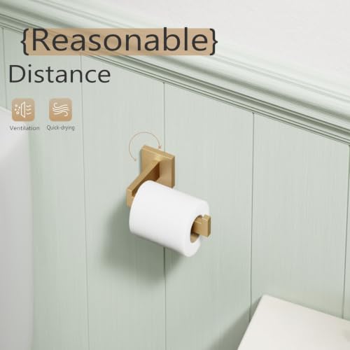 Toilet Paper Holders Wall Mounted Toilet Roll Holder for Bathrooms Hardware Washroom (Champagne Bronze / Without Shelf(1 Pack))
