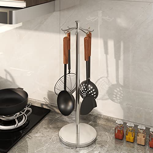 Kitchen Countertop Rotating Utensil Holder (Chrome)